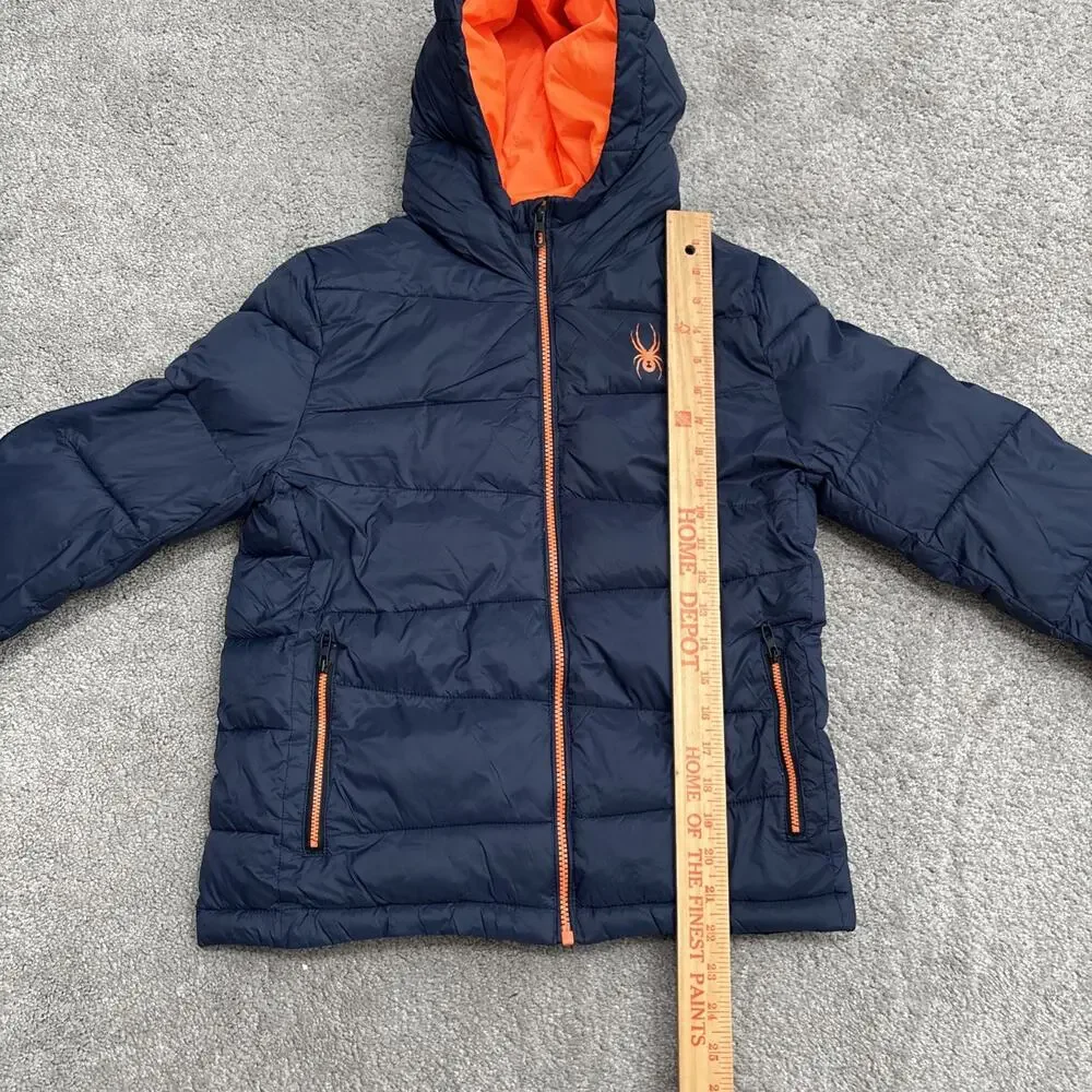 Spyder Blue Insulated Hooded Puffer Jacket Coat Youth M (10/12)